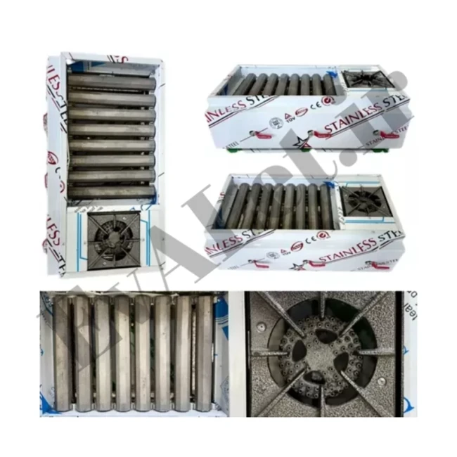 کبابپز گازی ( منقل گازی ) 7 شعله پلوپزدار هیزم (پس کرایه)