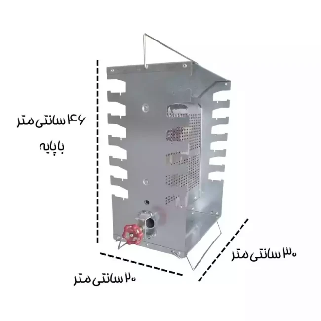 کباب پز معروف و هیزم مدل 12 سیخ 2 طرفه (پس کرایه)