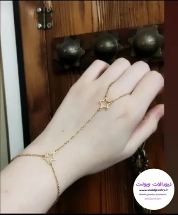 تمیمه دست دخترانه جنس استیل مدل ستاره کد 60013
