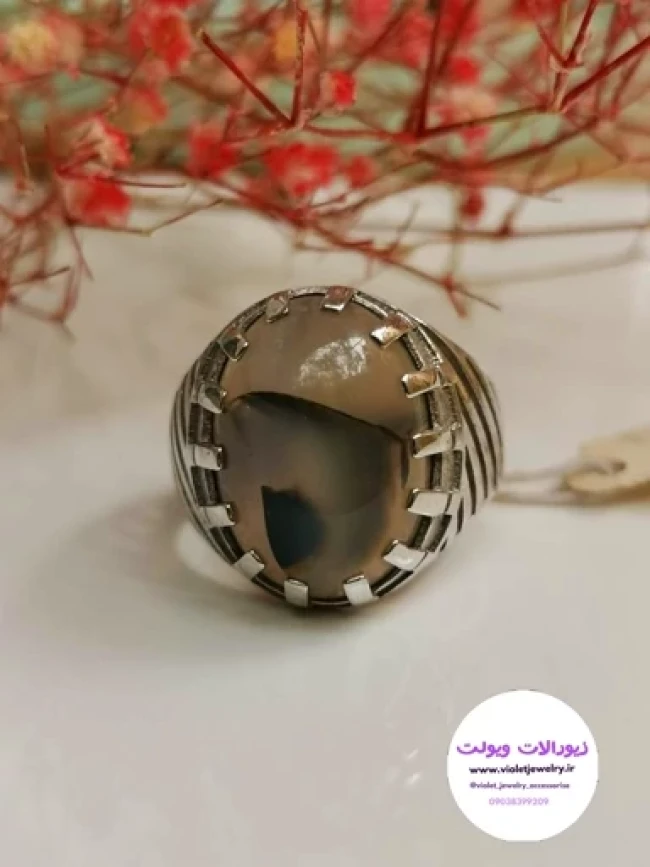 انگشتر نقره ایتالیایی مردانه سنگ اصلی وزن 8 گرم 💎 کد 312