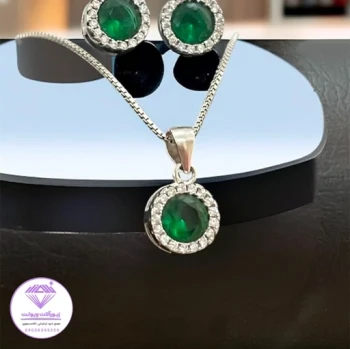 نیم ست نقره سنگ | کد 053