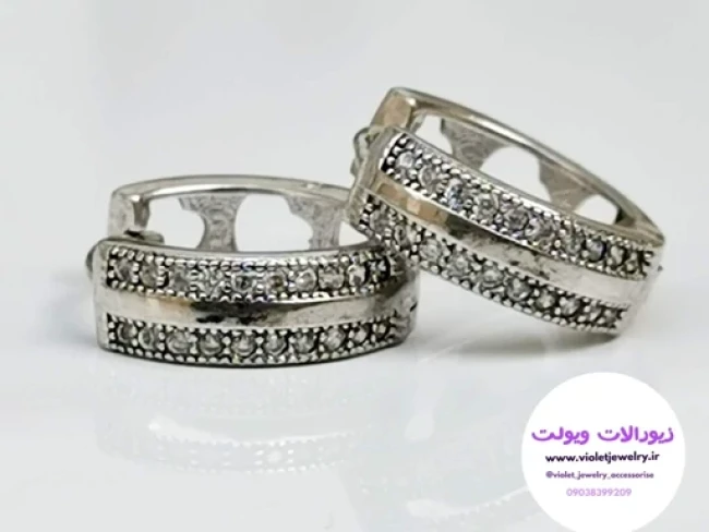 گوشواره حلقه ای نقره وزن 3.5 گرم 11 میل کد031