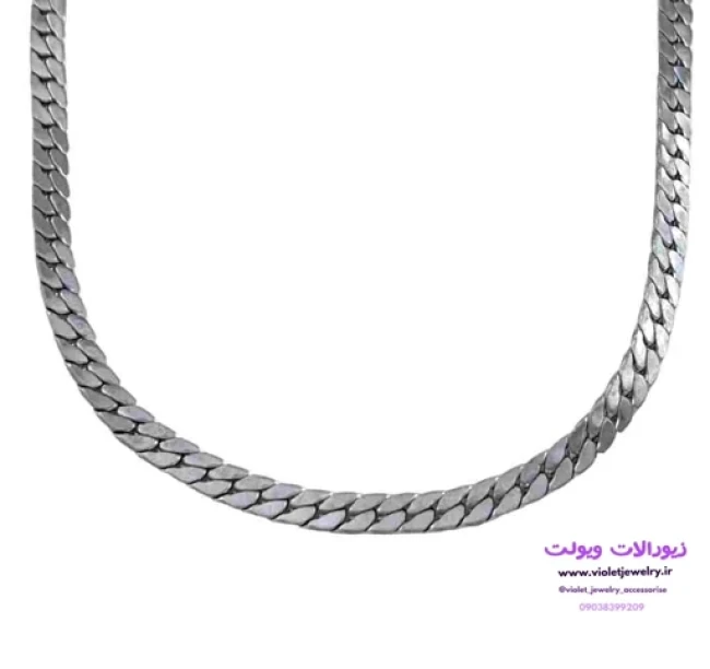 گردنبند مردانه زنجیر نقره ای طرح کارتیر 6میل در دو رنگ نقره ای و طلایی کد 8024