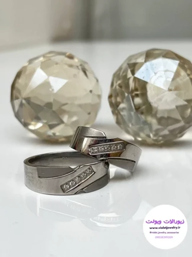 حلقه ست استیل اسپرت نگین دار کد 3032