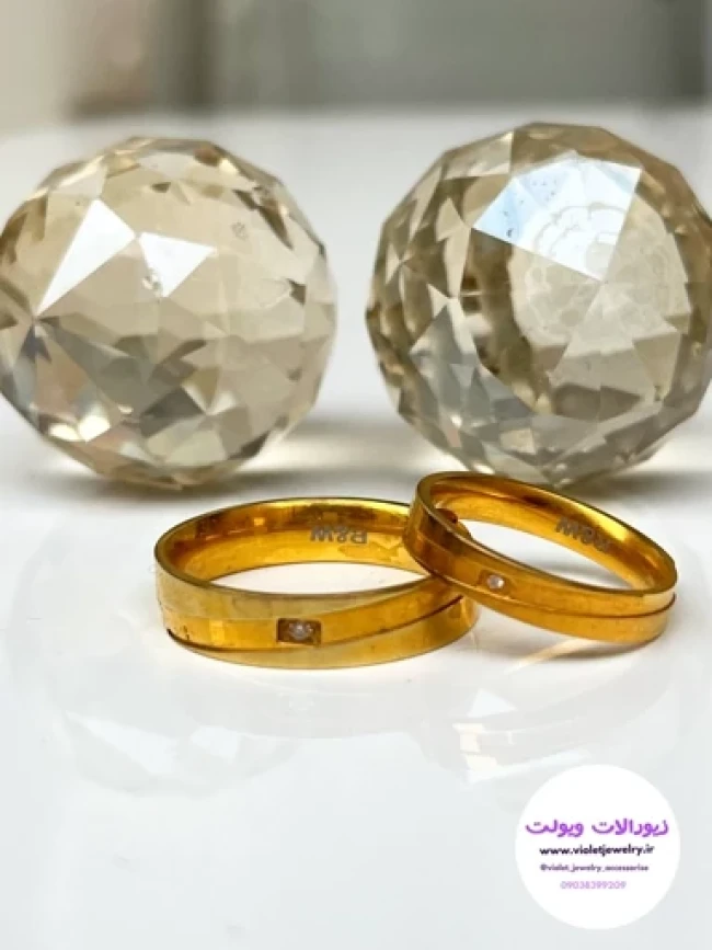 حلقه طلایی استیل اسپرت برند R&w کد 3029