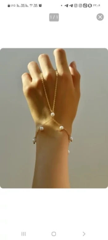 تمیمه دست مرواریدی استیل رنگ ثابت