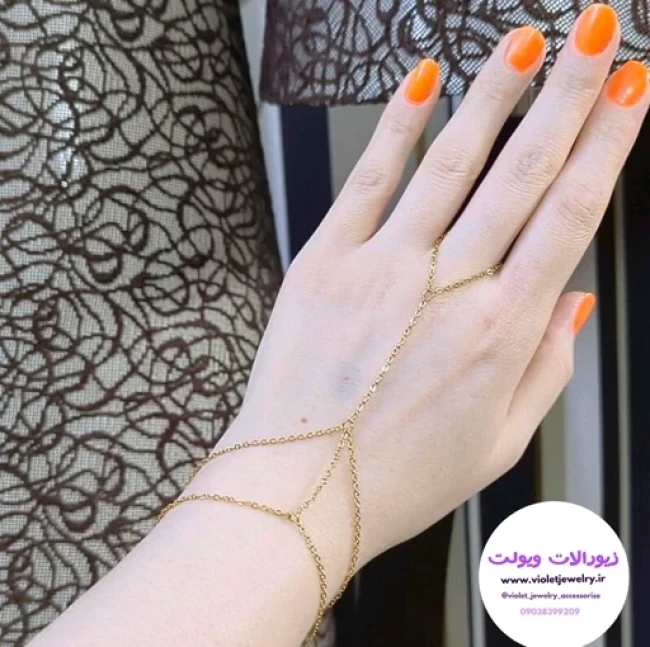تمیمه دست ساده استیل طلایی و نقره ای کد 60020