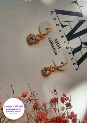 گوشواره ژوپینگ‌میخی طلایی کد 1120