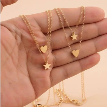 گردنبند دخترانه قلب و ستاره