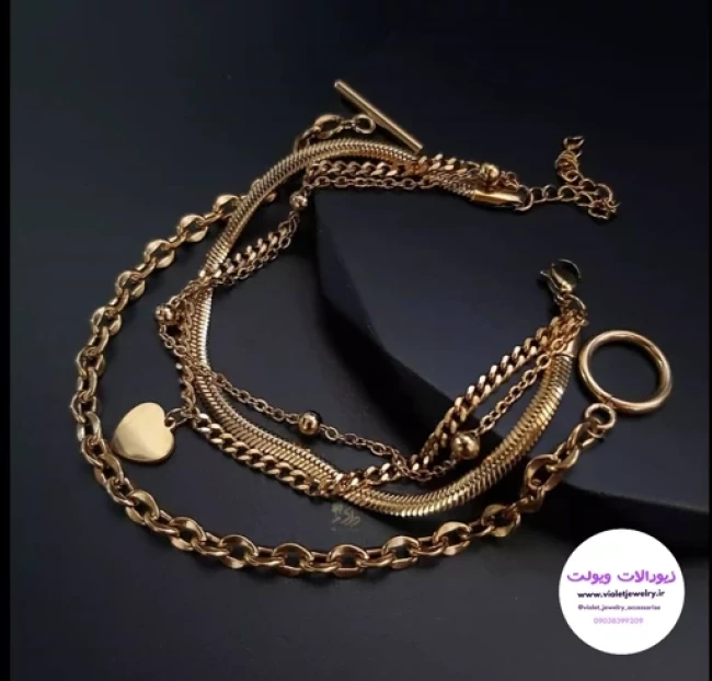 دستبند زنانه استیل ترکیی کارتیر کد 14021