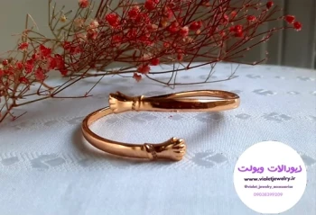 دستبند النگویی طرح آغوش طلایی فری سایز کد 1370