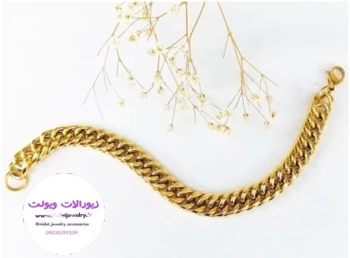 دستبند کارتیر 10 میل استیل طلایی کد 6037