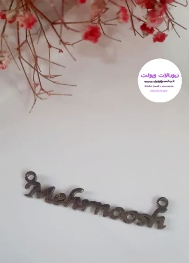پلاک اسم لاتین مهرنوش استیل رنگ ثابت کد 4041
