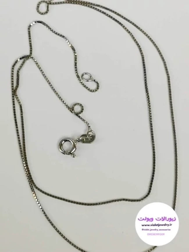 گردنبند ونیزی (زنجیر نقره) ظریف عیار 925 وزن 1.5 گرم کد 5507