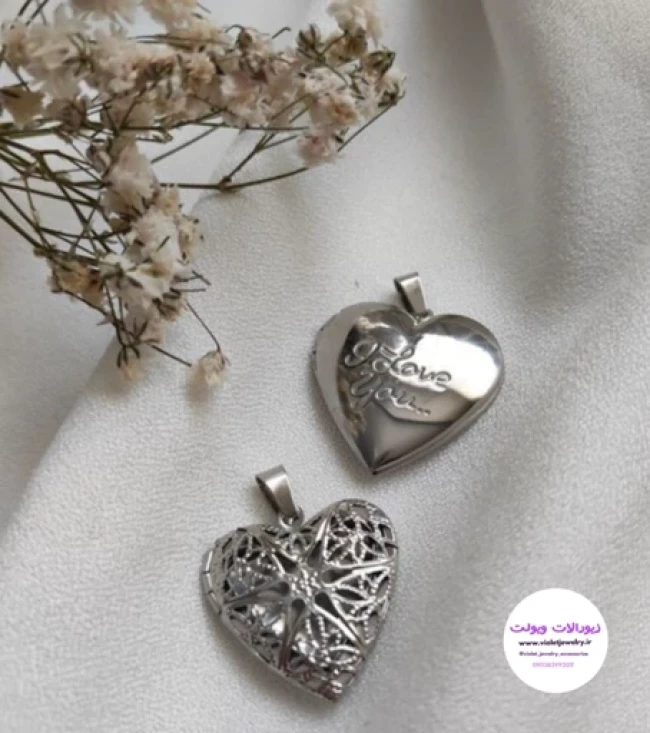 لاکت (جاعکسی) مدل قلب نقره ای کد 99104