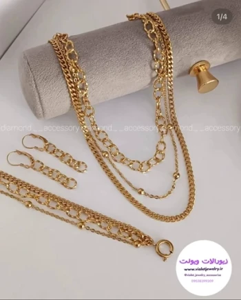 ست ترکیبی زنانه کارتیر طرح طلا استیل رنگ ثابت کد 1220