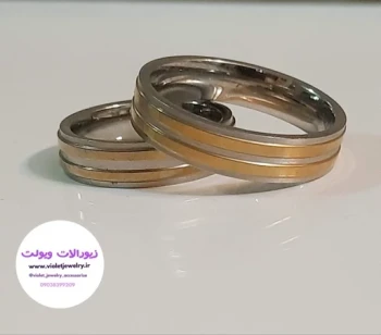 حلقه ست اسپرت دورنگ استیل رنگ ثابت کد 3015