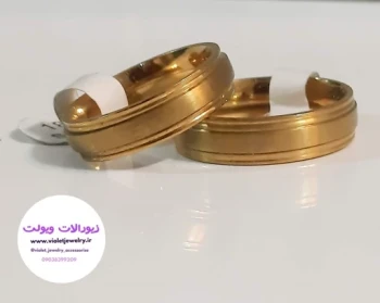 حلقه استیل اسپرت طلایی رنگ ثابت کد 3013