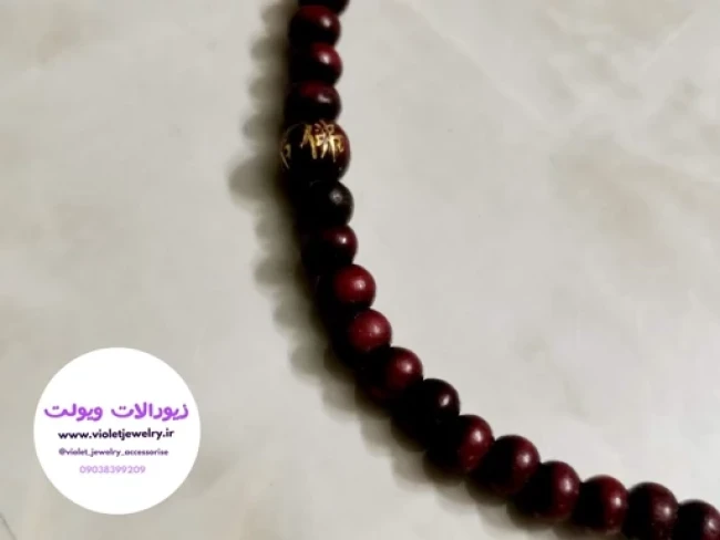 گردنبند مهره ای چوبی کد 1393