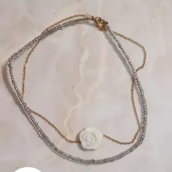 پابند دولاین طرح گل منجقی  استیل 