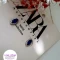 گوشواره نگین سورمه ای میخی مجلسی کد 1116