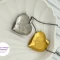 لاکت جاعکسی طرح قلب طلایی و نقره ای جنس استیل کد 99106
