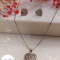 نیم ست قلبی استیل نقره ای کد 3531