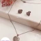 نیم ست قلبی استیل نقره ای کد 3531