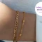 دستبند زنانه دولاین کارتیر و زنجیرتوپی طلایی استیل کد 1366