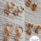 گوشواره حلقه ای آویزدار و میخی اویزدار دخترانه طلایی استیل کد 1139