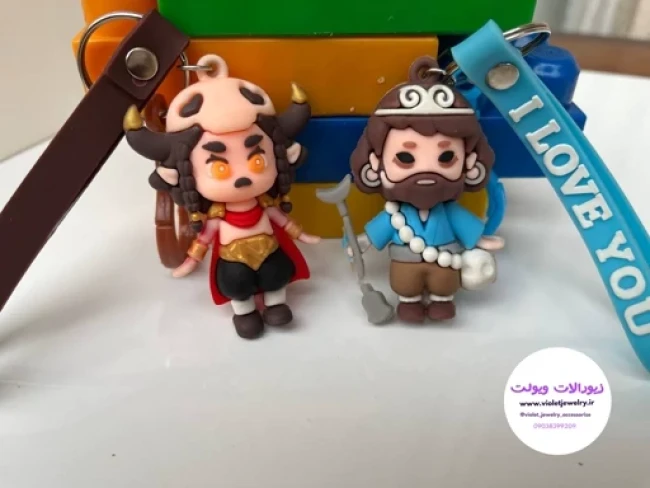 جاکلیدی عروسکی خارجی دو طرح دختر و پسر کد B2