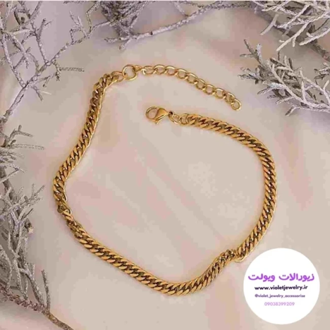 پابند استیل کارتیر طلایی کد 7009