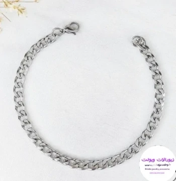 دستبند استیل کارتیر نقره ای کد 6040