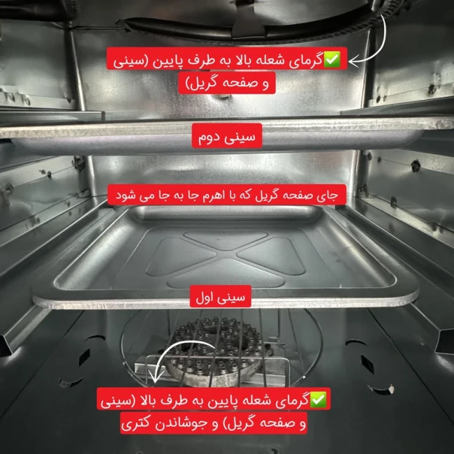 تنور گازی گوهر آذران مدل دو شعله دو سینی ( پک 3 عددی ) 