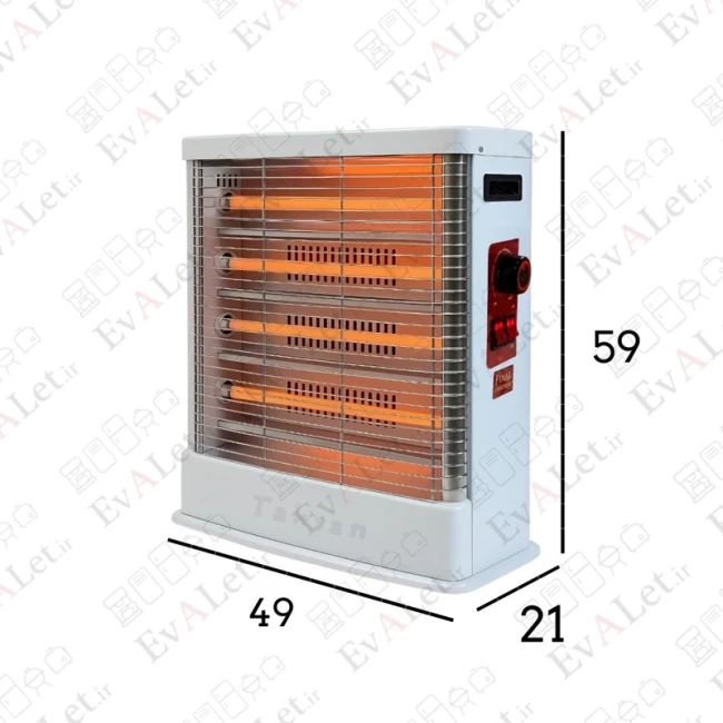 بخاری برقی 6 شعله تکسان مدل فن دار (پک 5 عددی)