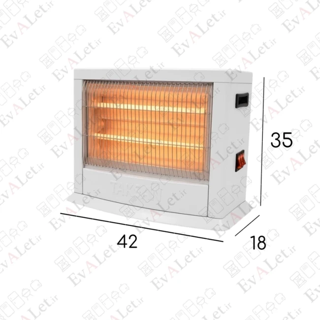 بخاری برقی 3 شعله تکسان مدل دو بعدی (پک 5 عددی)