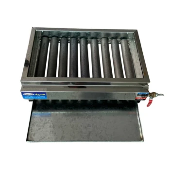 کبابپز گازی معروف مدل 9 شعله استیل ( پک 3 عددی )