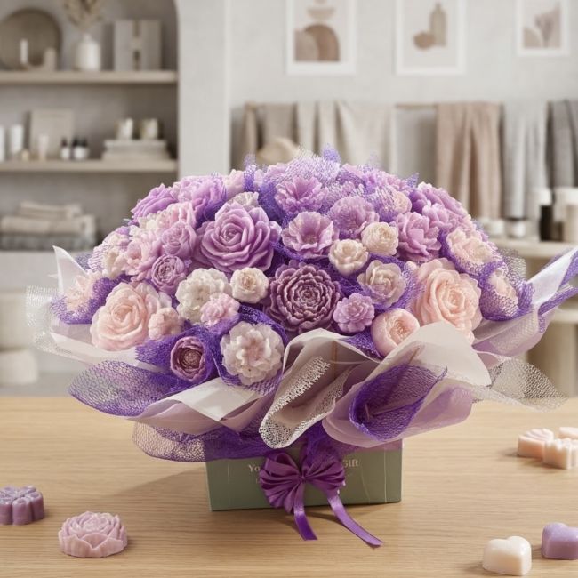 باکس گل شمعی بنفش