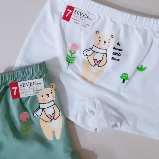 شورت دخترانه خرسی مناسب 5 تا 7 سال 