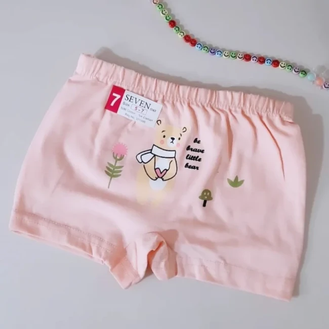 شورت دخترانه خرسی مناسب 5 تا 7 سال 