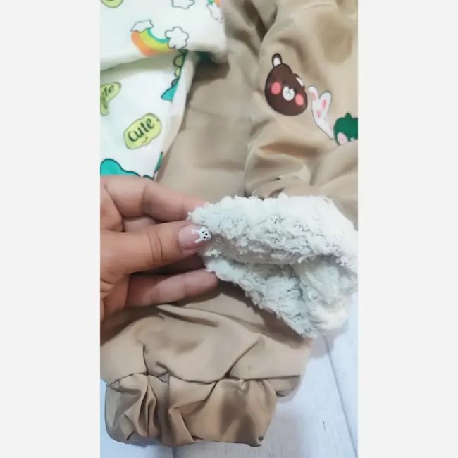 سوییشرت شلوار داخل خز ببعی طرح داینو دخترانه و پسرانه
