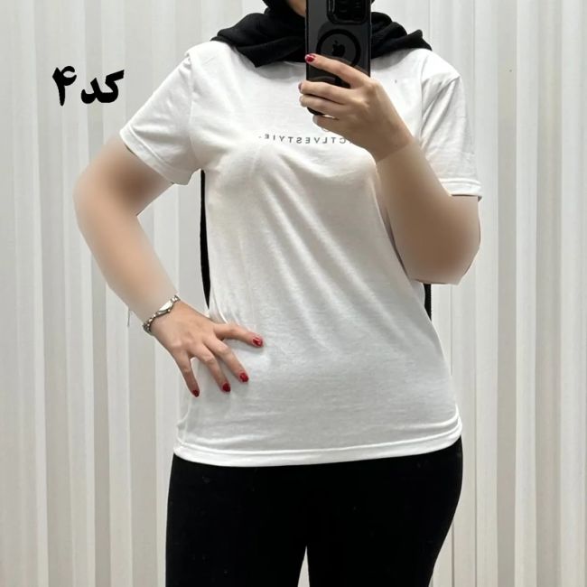 تیشرت زنانه وارداتی میکس طرحبندی کد 1269 جنس نخ پنبه چهارفصل تنخور راحت سایز M L XL