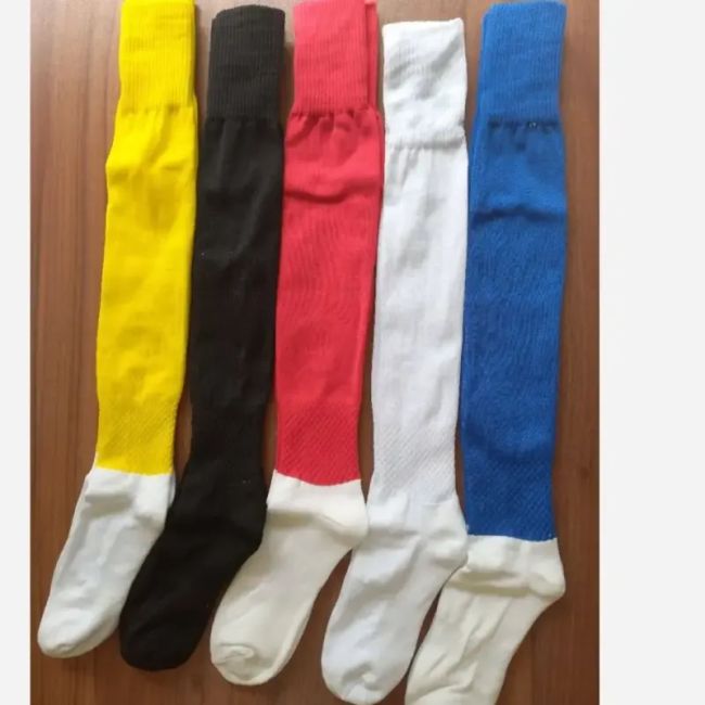 جوراب ورزشی فوتبالی فوتسالی حوله ای ساق بلند مشکی مردانه سایز 39 تا 46