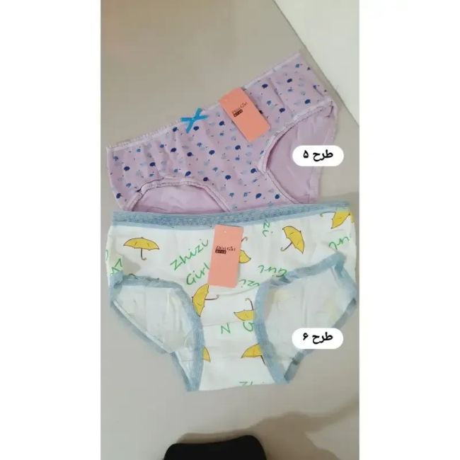 شورت دخترانه نخی خارجی طرحدار فاق دولایه اسلیپ تینیجری