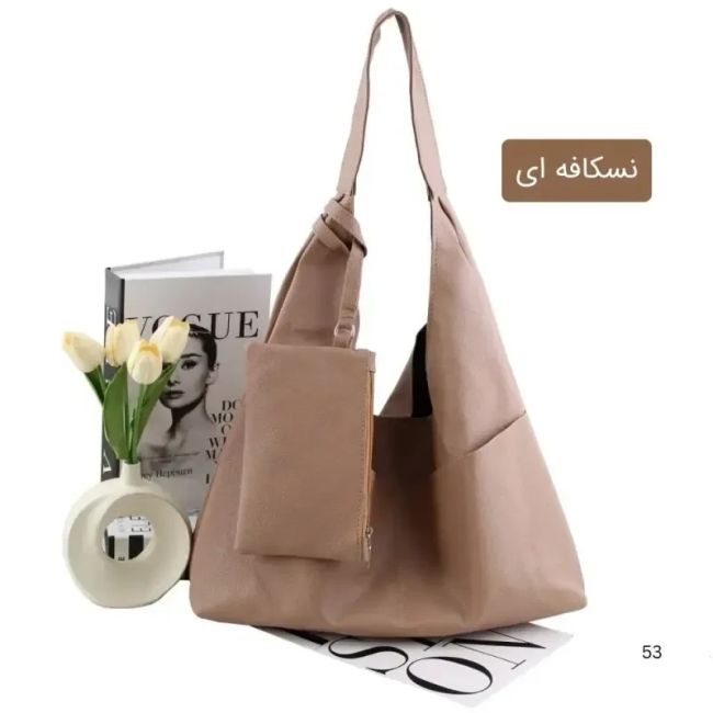 کیف زنانه روزمره و مدرسه چرم مصنوعی مشکی ابعاد 50 در 30 سانتیمتر