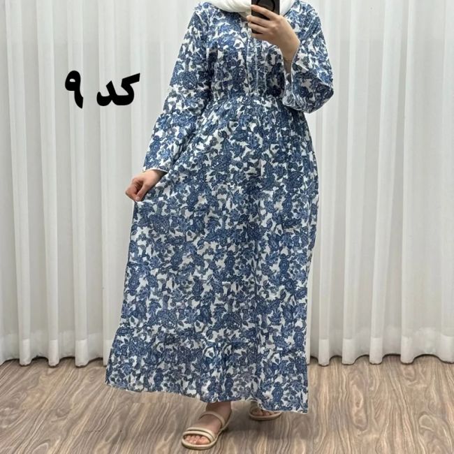 پیراهن ساحلی نخی آستین بلند فری سایز تا 48 کد 749 شسته شده بدون آبرفت و رنگ رفتگی چهارفصل تن خور شیک
