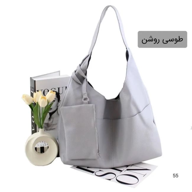 کیف زنانه چرم مصنوعی روزمره و دانشگاهی سه جیب بیرونی