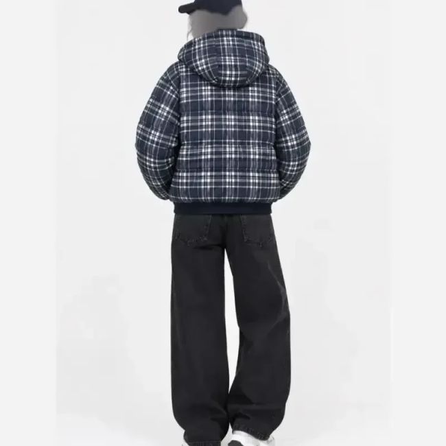 کاپشن چهارخونه جنس بارونی سایز M تا 2XL قد 56