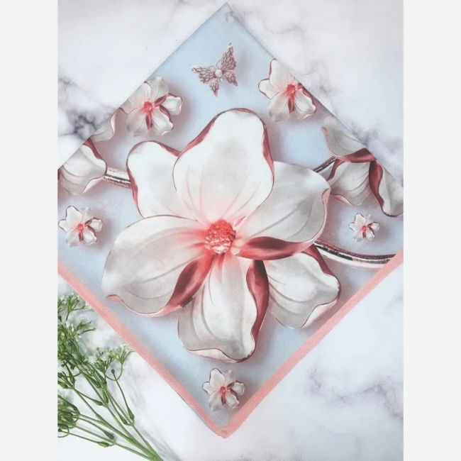 روسری مجلسی نخ کاستوم طرح آرام ابعاد 140 در 140