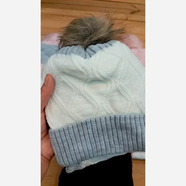 ست کلاه و شال رینگی بافت و داخل خز بچگانه مناسب 1 تا 4 سال